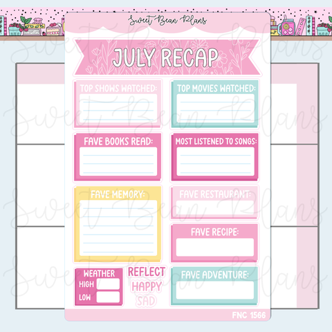July 2026 Recap Stickers | Fnc 1566