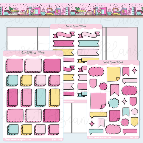 Pink Bullet Journal Sticker Bundle | Fnc 1568-70