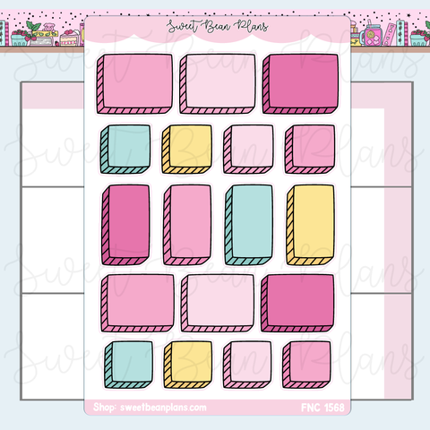 Pink Bullet Journal Boxes Stickers | Fnc 1568