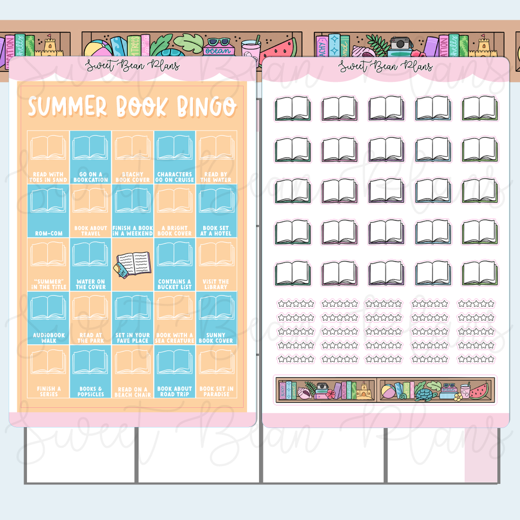 Summer 2026 Book Bingo Journal Stickers | Fnc 1575-76