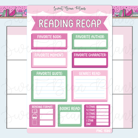 August 2026 Reading Recap Stickers | Fnc 1580