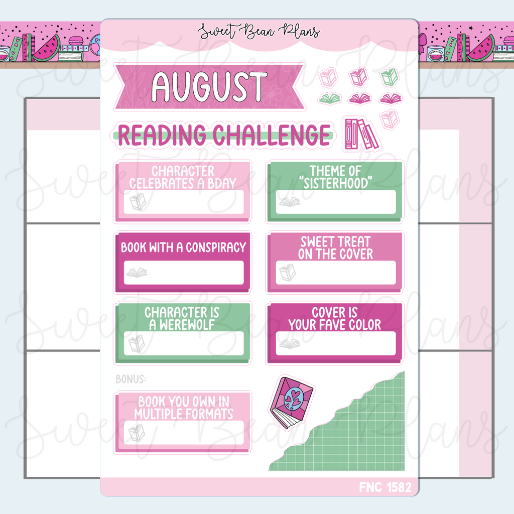 August 2026 Reading Challenge Stickers | Fnc 1582