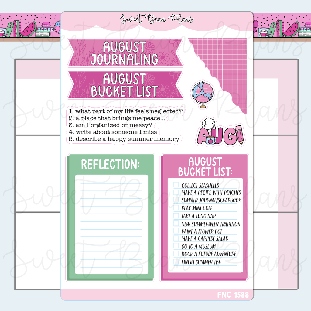 August 2026 Journal Prompts Stickers | Fnc 1588