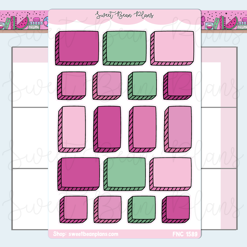 Watermelon Bullet Journal Boxes Stickers | Fnc 1589