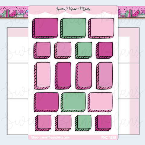 Watermelon Bullet Journal Boxes Stickers | Fnc 1589