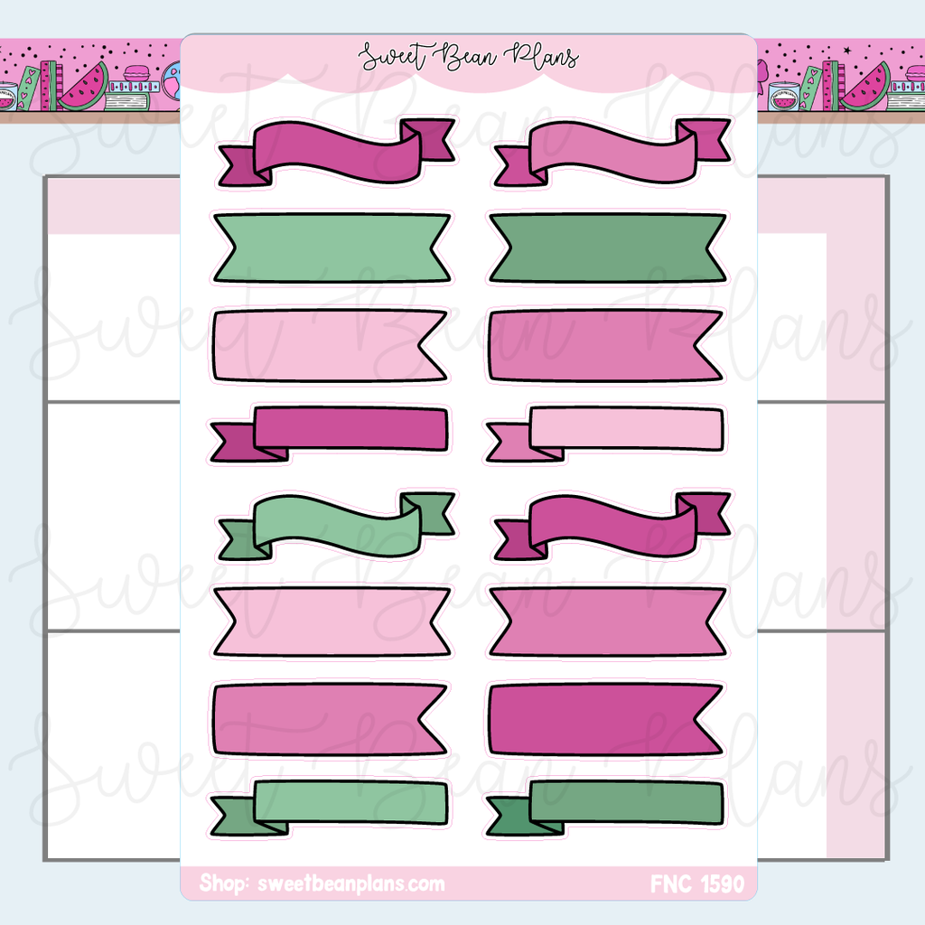 Watermelon Bullet Journal Banners Stickers | Fnc 1590