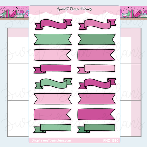 Watermelon Bullet Journal Banners Stickers | Fnc 1590