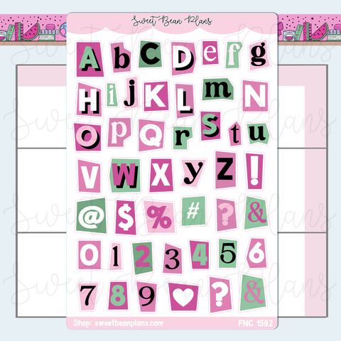 Watermelon Cutout Letters Stickers | Fnc 1592