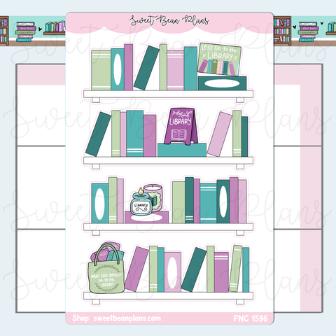 Library Bookshelves Vinyl Stickers | Fnc 1596