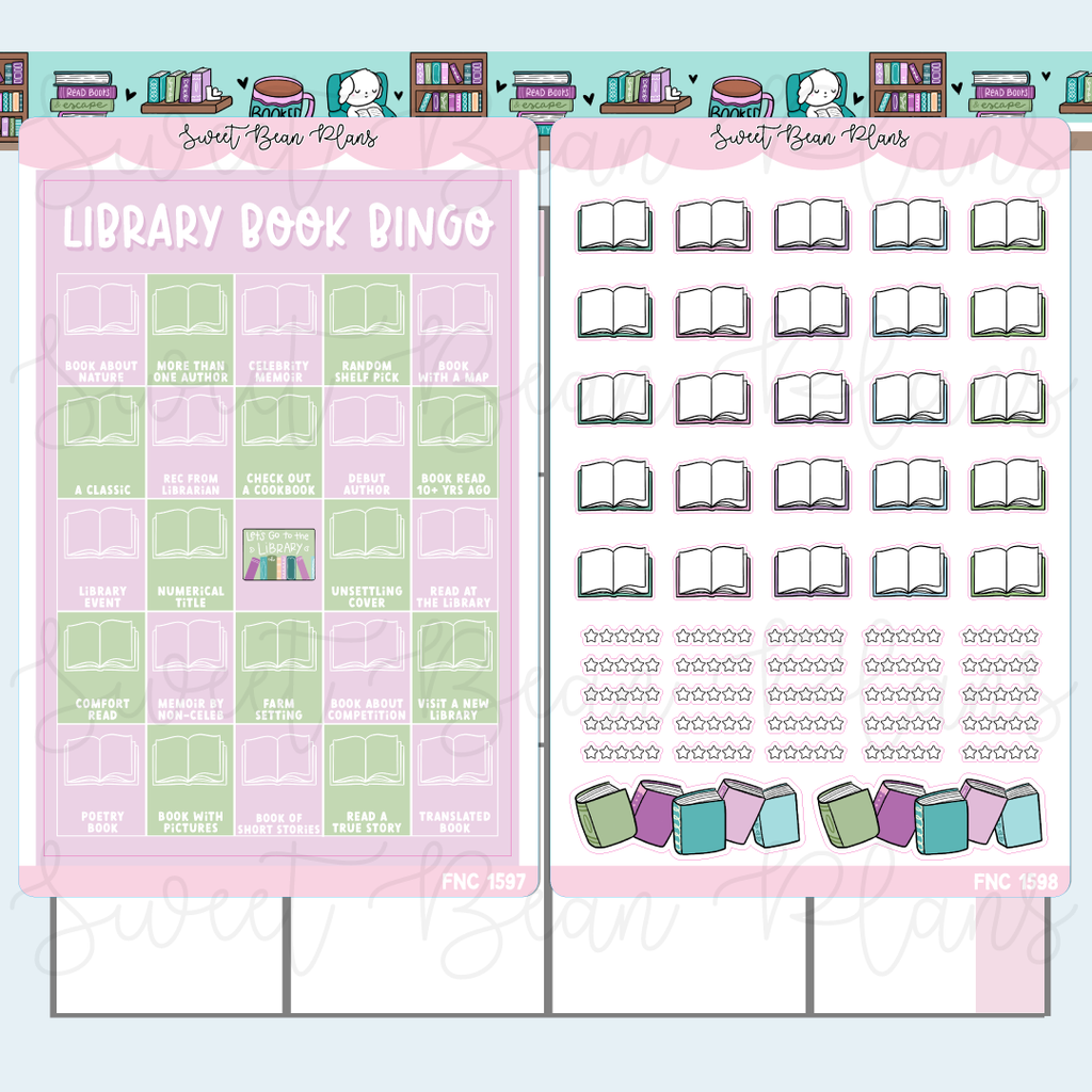 Library Book Bingo Journal Stickers | Fnc 1597-98