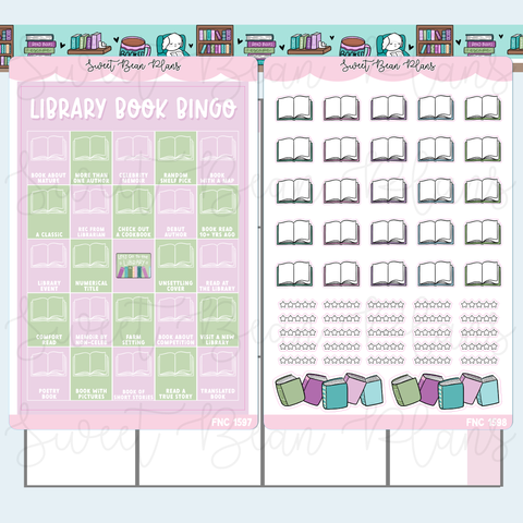 Library Book Bingo Journal Stickers | Fnc 1597-98