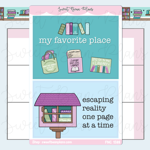 At the Library Large Stickers | Fnc 1599