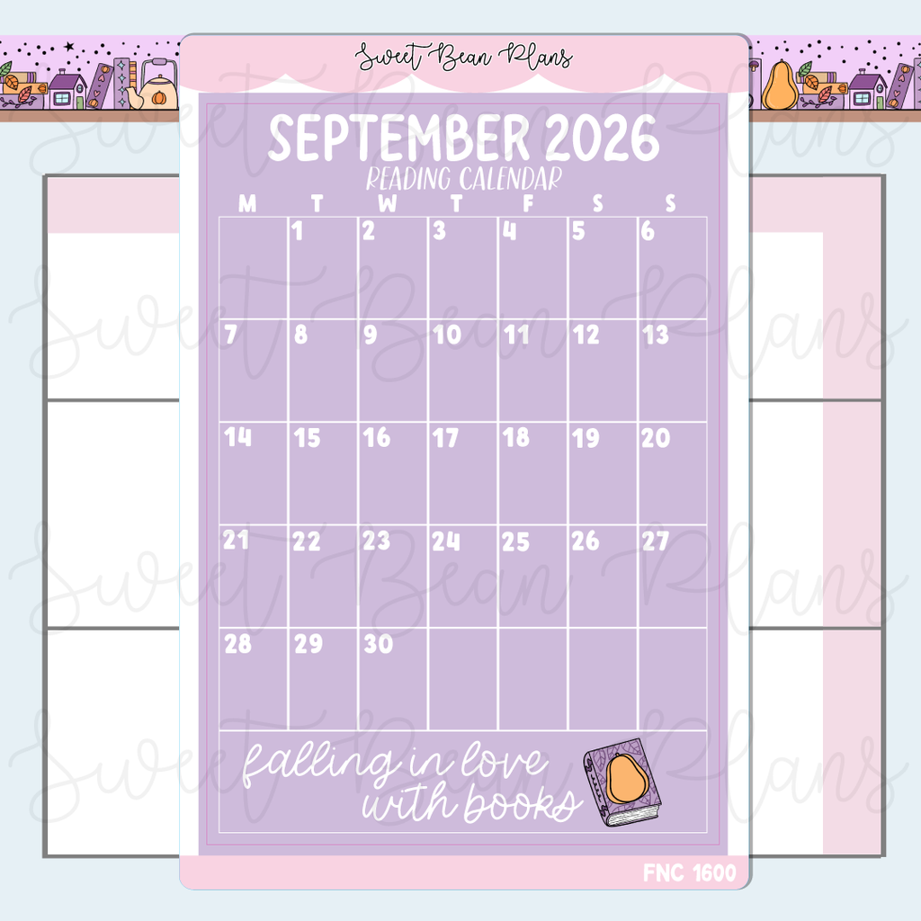 September 2026 Reading Calendar Stickers | Fnc 1600