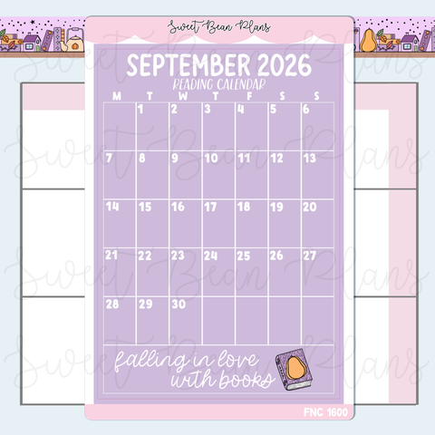 September 2026 Reading Calendar Stickers | Fnc 1600