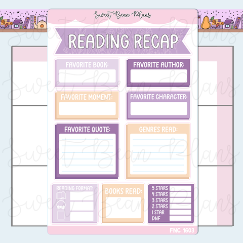 September 2026 Reading Recap Stickers | Fnc 1603