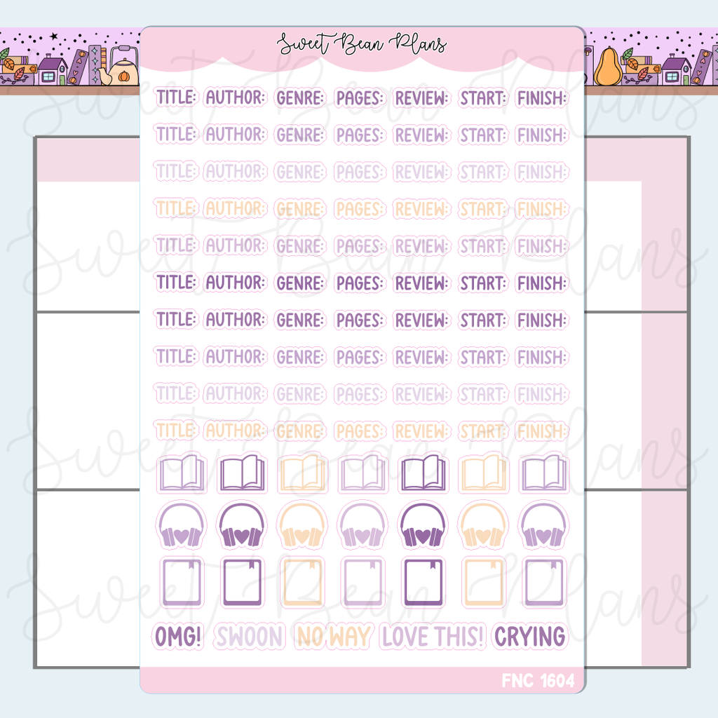 September 2026 Bookish Words & Icon Stickers | Fnc 1604