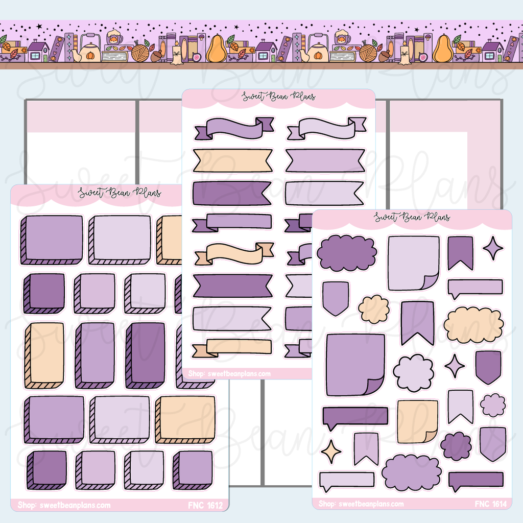 Lavender Bullet Journal Sticker Bundle | Fnc 1612-14