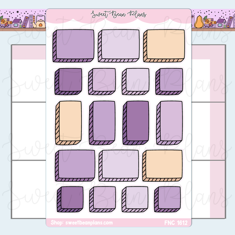 Lavender Bullet Journal Boxes Stickers | Fnc 1612