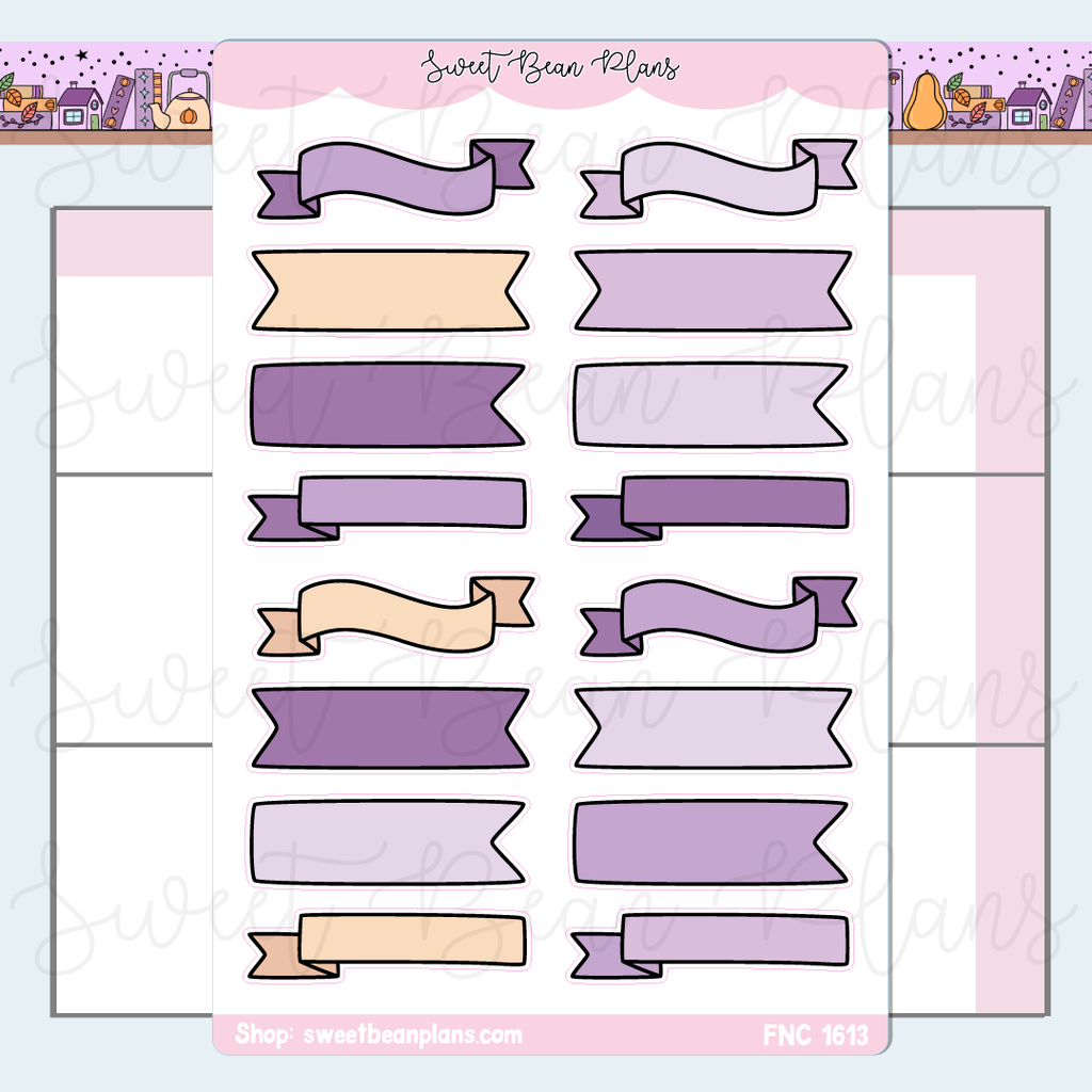 Lavender Bullet Journal Banners Stickers | Fnc 1613