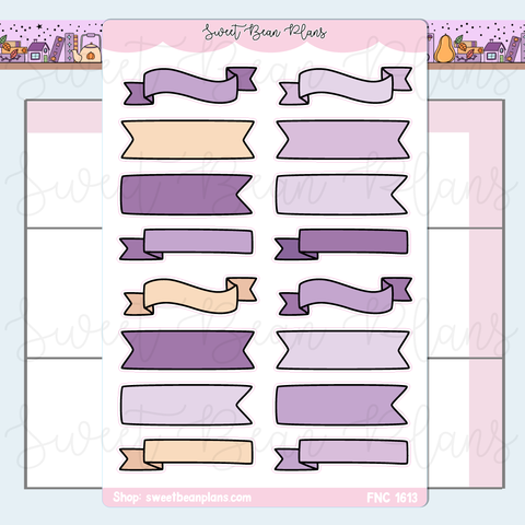 Lavender Bullet Journal Banners Stickers | Fnc 1613