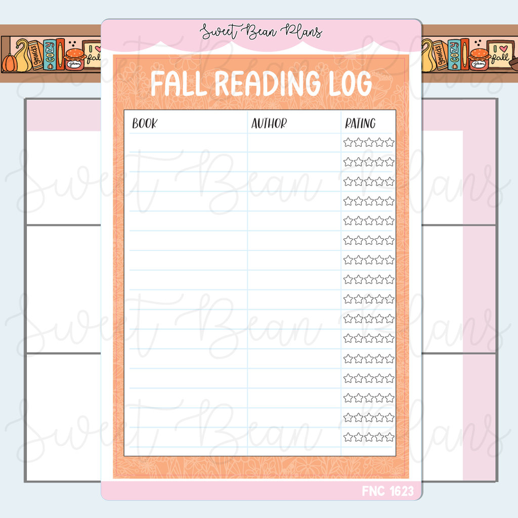 Fall Book Tracker Reading Journal Stickers | Fnc 1623