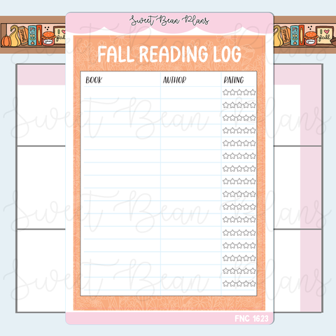 Fall Book Tracker Reading Journal Stickers | Fnc 1623