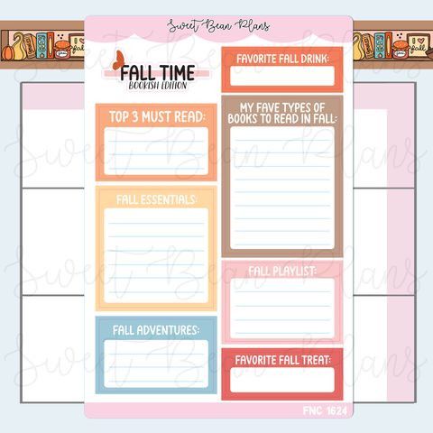 Fall About Me Reading Journal Stickers | Fnc 1624