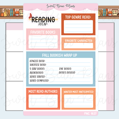 Fall Recap Reading Journal Stickers | Fnc 1627