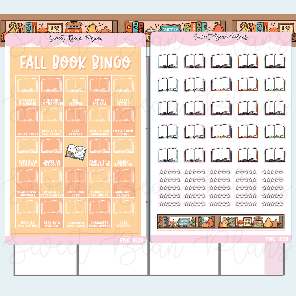 Fall 2026 Book Bingo Journal Stickers | Fnc 1628-29