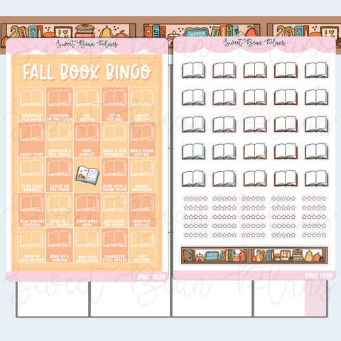 Fall 2026 Book Bingo Journal Stickers | Fnc 1628-29