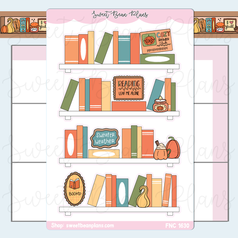 Fall Bookshelves Vinyl Stickers | Fnc 1630