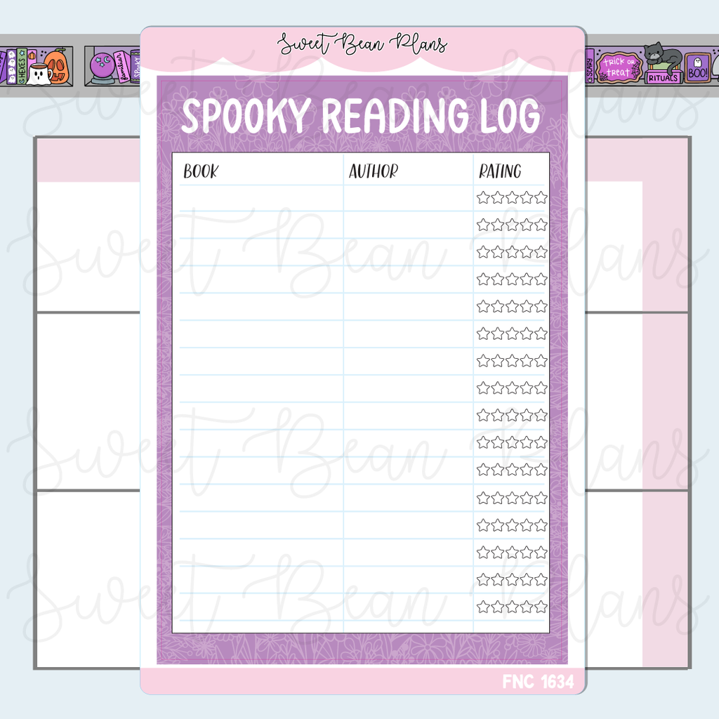 Halloween Book Tracker Reading Journal Stickers | Fnc 1634
