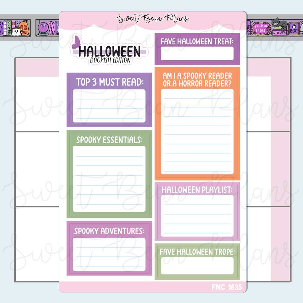 Halloween About Me Reading Journal Stickers | Fnc 1635