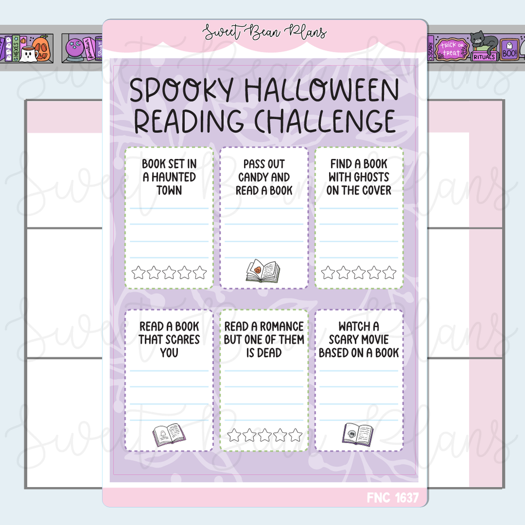 Halloween Challenge Reading Journal Stickers | Fnc 1637