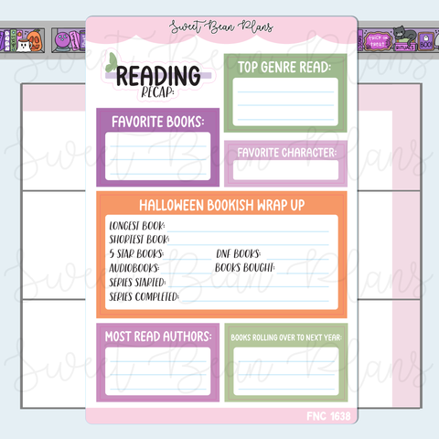 Halloween Recap Reading Journal Stickers | Fnc 1638