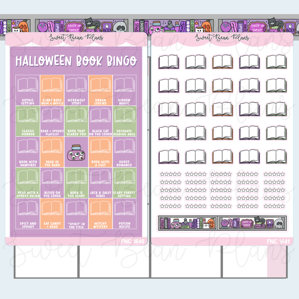 Halloween 2026 Book Bingo Journal Stickers | Fnc 1640-41
