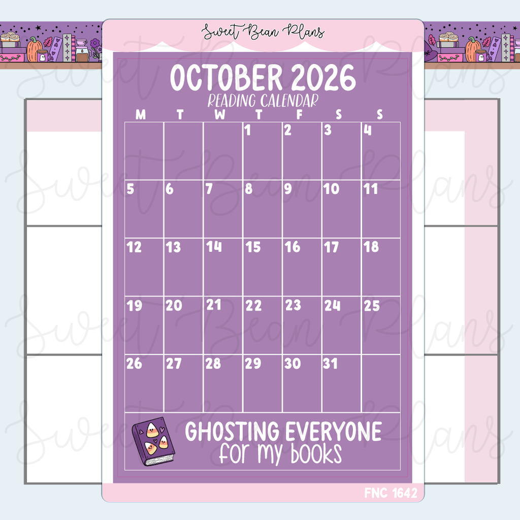 October 2026 Reading Calendar Stickers | Fnc 1642