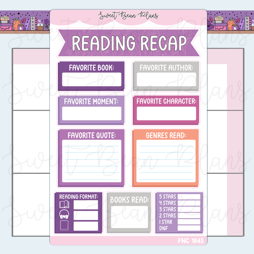October 2026 Reading Recap Stickers | Fnc 1645