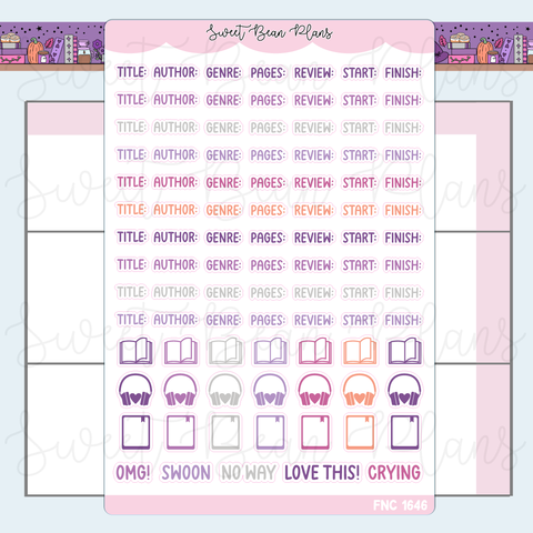 October 2026 Bookish Words & Icon Stickers | Fnc 1646