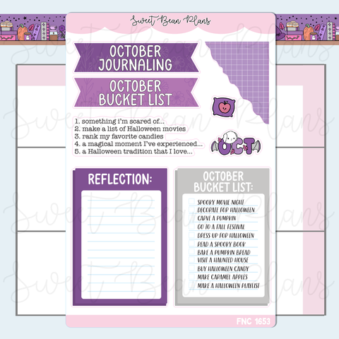 October 2026 Journal Prompts Stickers | Fnc 1653