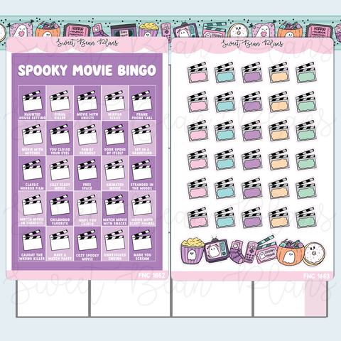 Spooky 2026 Movie Bingo Journal Stickers | Fnc 1662-63