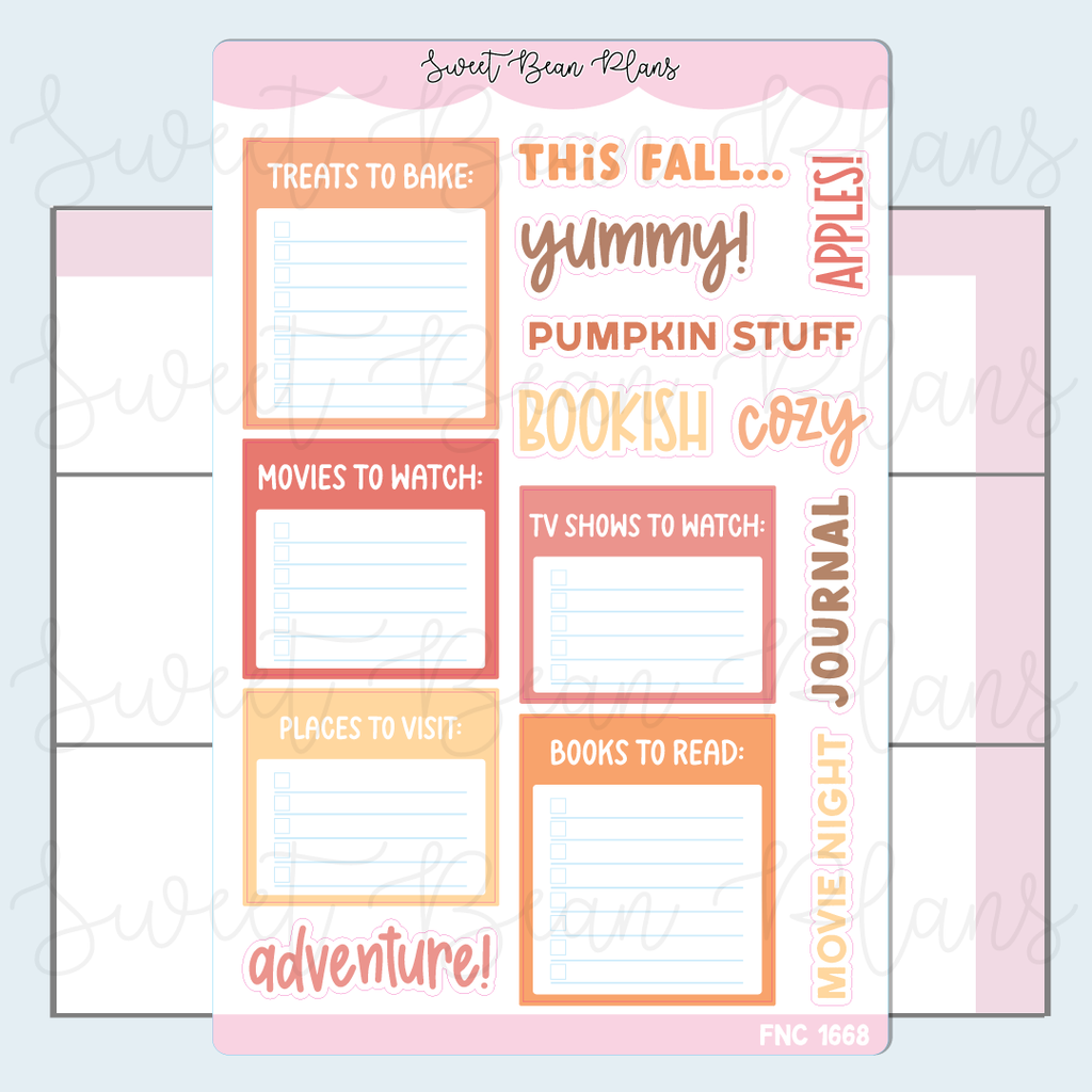 Fall Bucket Lists Journaling Stickers | Fnc 1668