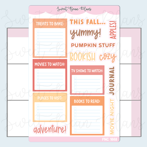 Fall Bucket Lists Journaling Stickers | Fnc 1668