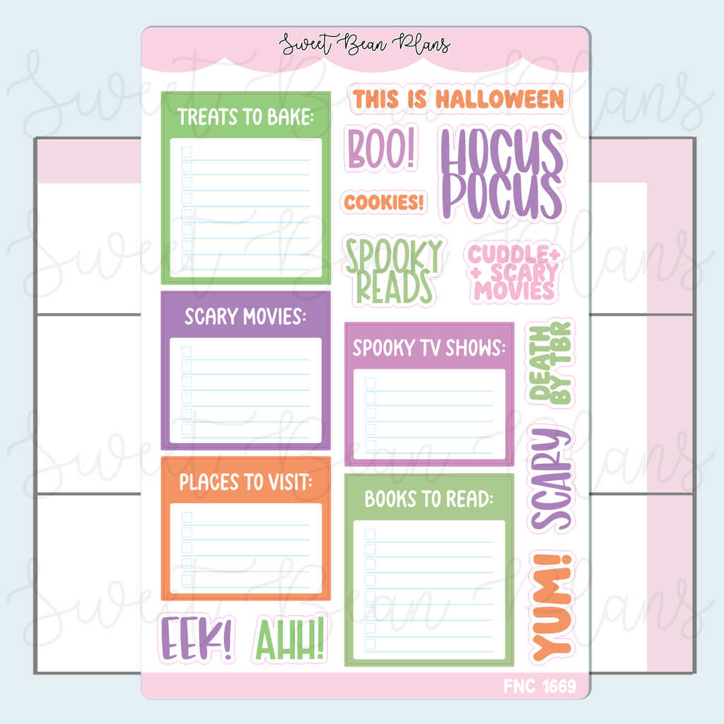 Halloween Bucket Lists Journaling Stickers | Fnc 1669