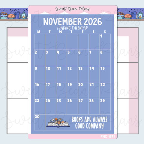 November 2026 Reading Calendar Stickers | Fnc 1671