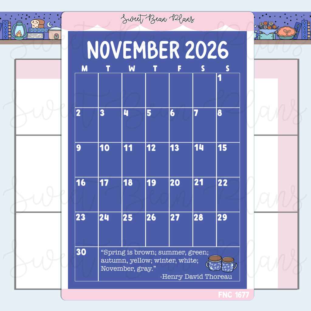 November 2026 Calendar Sticker | Fnc 1677
