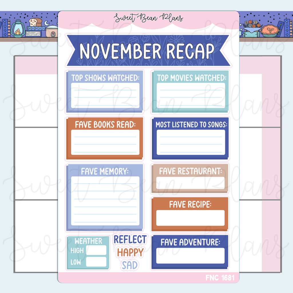November 2026 Recap Stickers | Fnc 1681