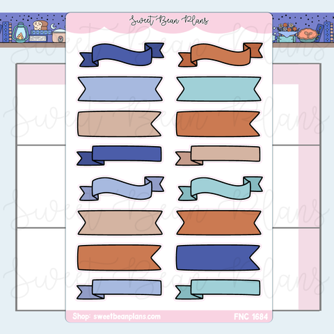 Navy Bullet Journal Banners Stickers | Fnc 1684
