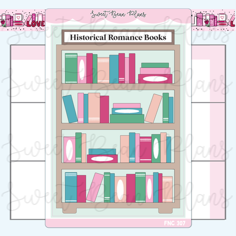 Historical Romance Bookshelf Large Vinyl Planner Sticker | Fnc 307