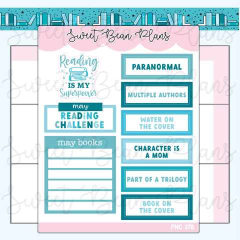 May Reading Challenge Vinyl Planner Stickers (2023)| Fnc 378